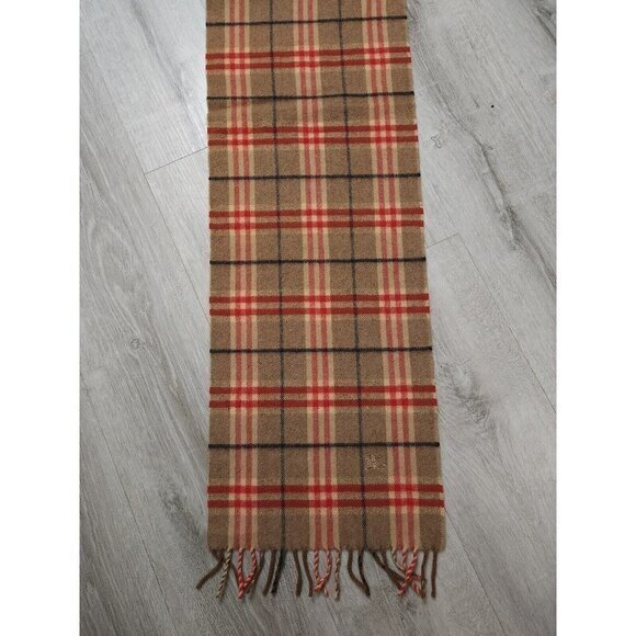 Vintage Burberrys of London 100% Wool Fringe Equestrian Knight Scarf Authentic - Picture 3 of 12